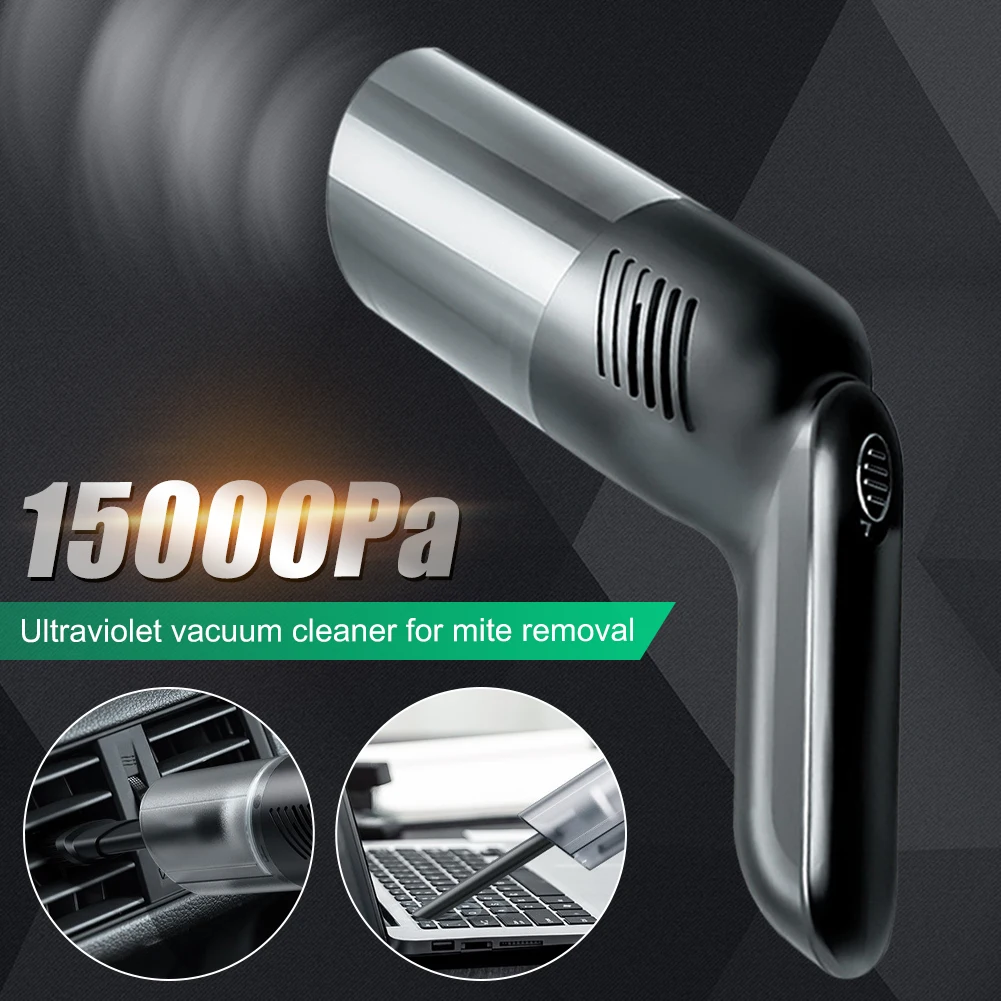 

120W Cordless Car Vacuum Cleaner Suction Rechargeable Car Vacuum with UV Light Portable Mini Mite Cleaning Tool for Car Home