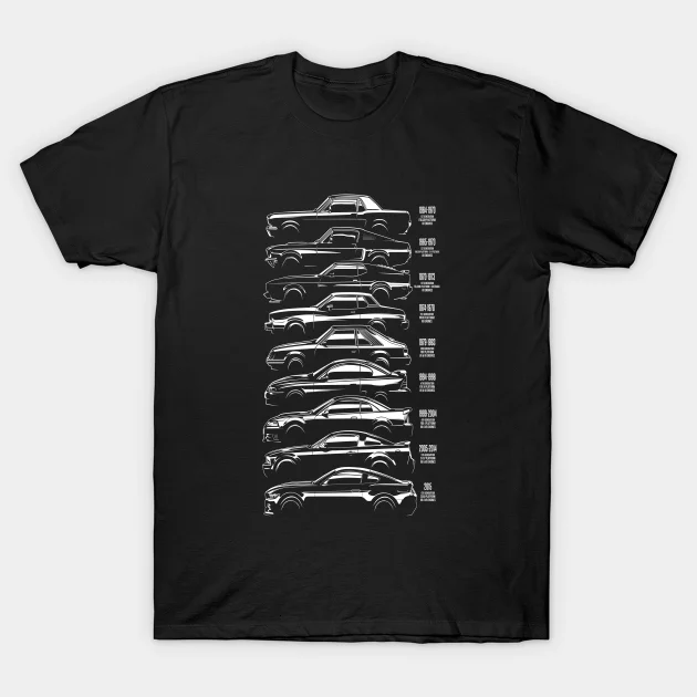 

2021 Men/Women's Summer Black Street Fashion Hip Hop Ford Mustang History T-shirt Cotton Tees Short Sleeve Tops