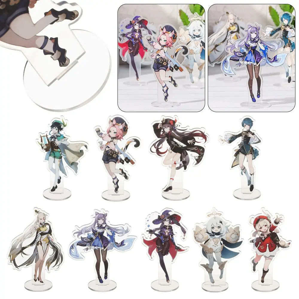 

Japanese Anime Figure Genshin Impact Xiao Venti Hutao Zhongli Acrylic Stand Model Plate Desk Decor Standing Sign Keychain Decor