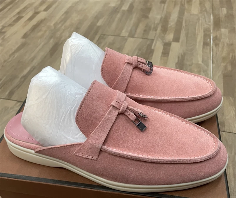 High Quality 2023 Summer Cashmere Flat Loafer Women's Pendant Fashion Comfortable Loafer Wool Fashion Casual Women's Sandals.