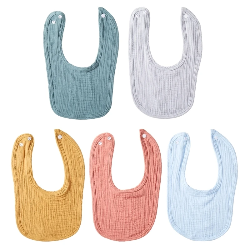 

Baby Bibs for Eating Newborn Drooling Bib High Absorbent Burp Cloth Neck Scarf Infant Unisex U-Shape Thick Teething Bib