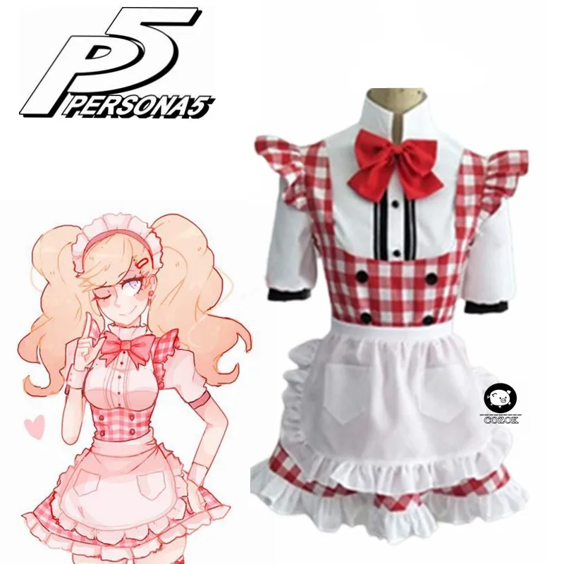 

Persona 5 Anne Takamaki maid Cosplay Panther Costume Custom made Dress Maid's Uniform Set cosplay Costume Any Size