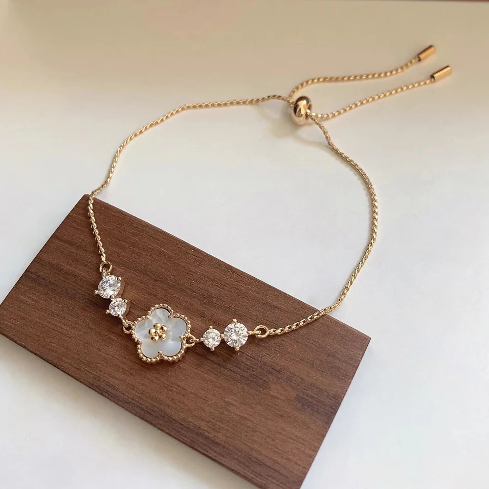 

Luxury CrLuxury Crystal Zircon Flower Bracelet for Women Fashion Chain Bracelets Bangle Wedding Bridal Jewelry Accessories Gifts