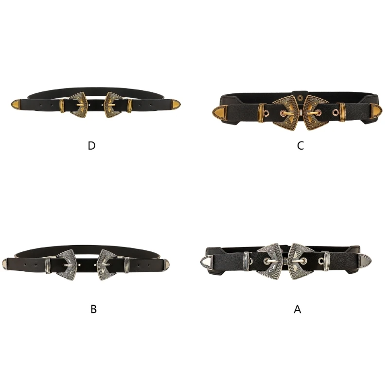 

Cowgirl Waist Chain Casual Double-Buckle Vintage Waist Ceinture Lady Belt