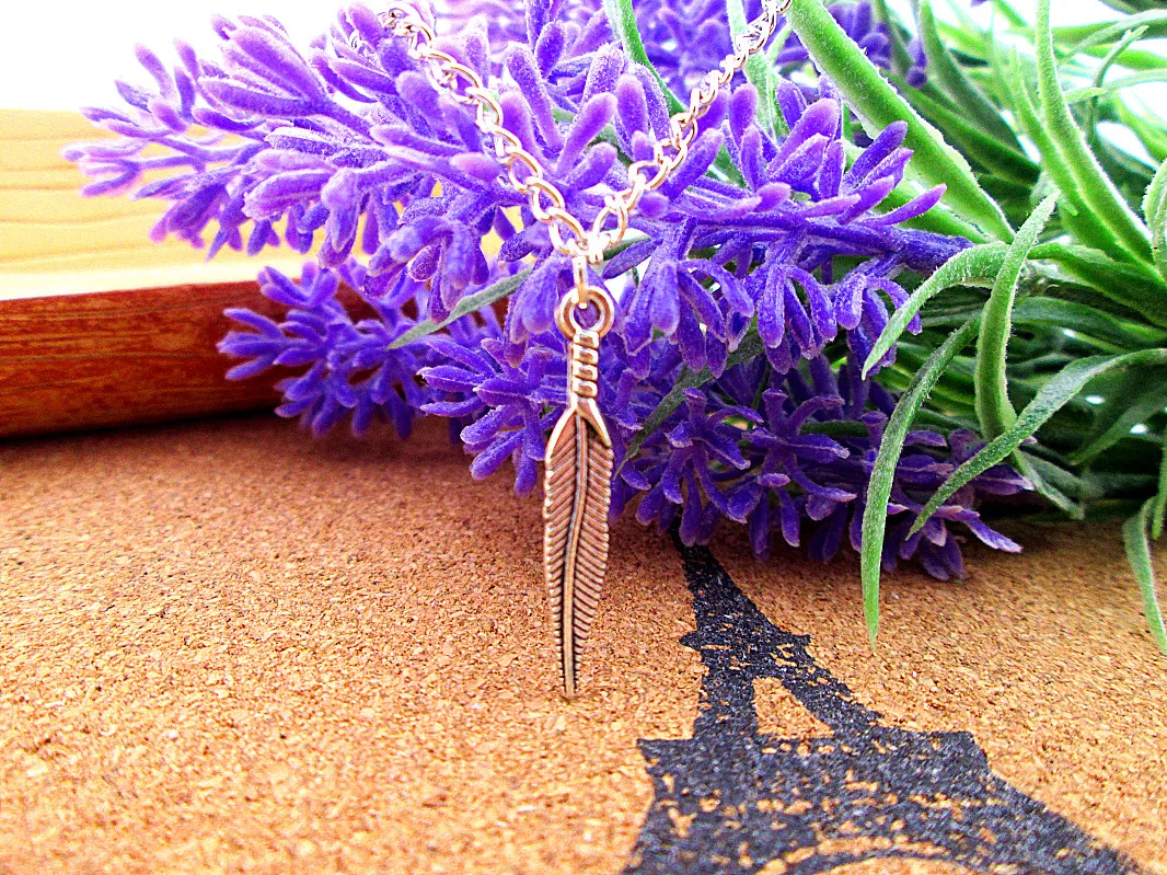 3 шт./лот подвеска в виде птичьего пера капли 25x4 мм античное серебряное ожерелье