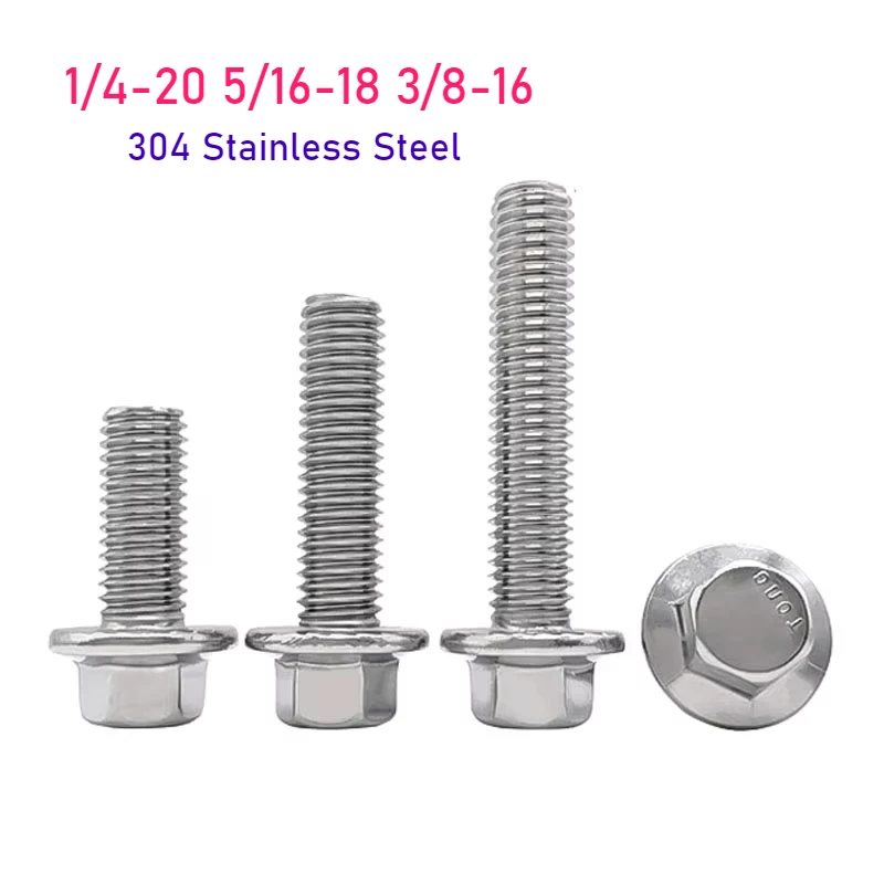 Фланцевые болты Huiruixin UNC 1/4-20 5/16-18 3/8-16 из нержавеющей стали 304