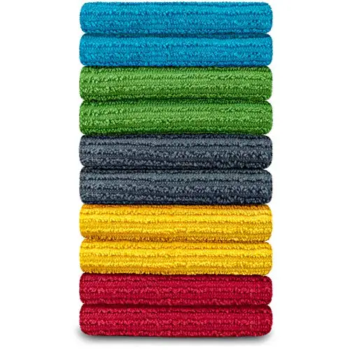 

Pack 100% Cotton Bar Mop, 16 x 19 inch, Ultra Absorbent, Heavy Duty Kitchen Cleaning Towels, Assorted Colors (10 Pack)Face Bath