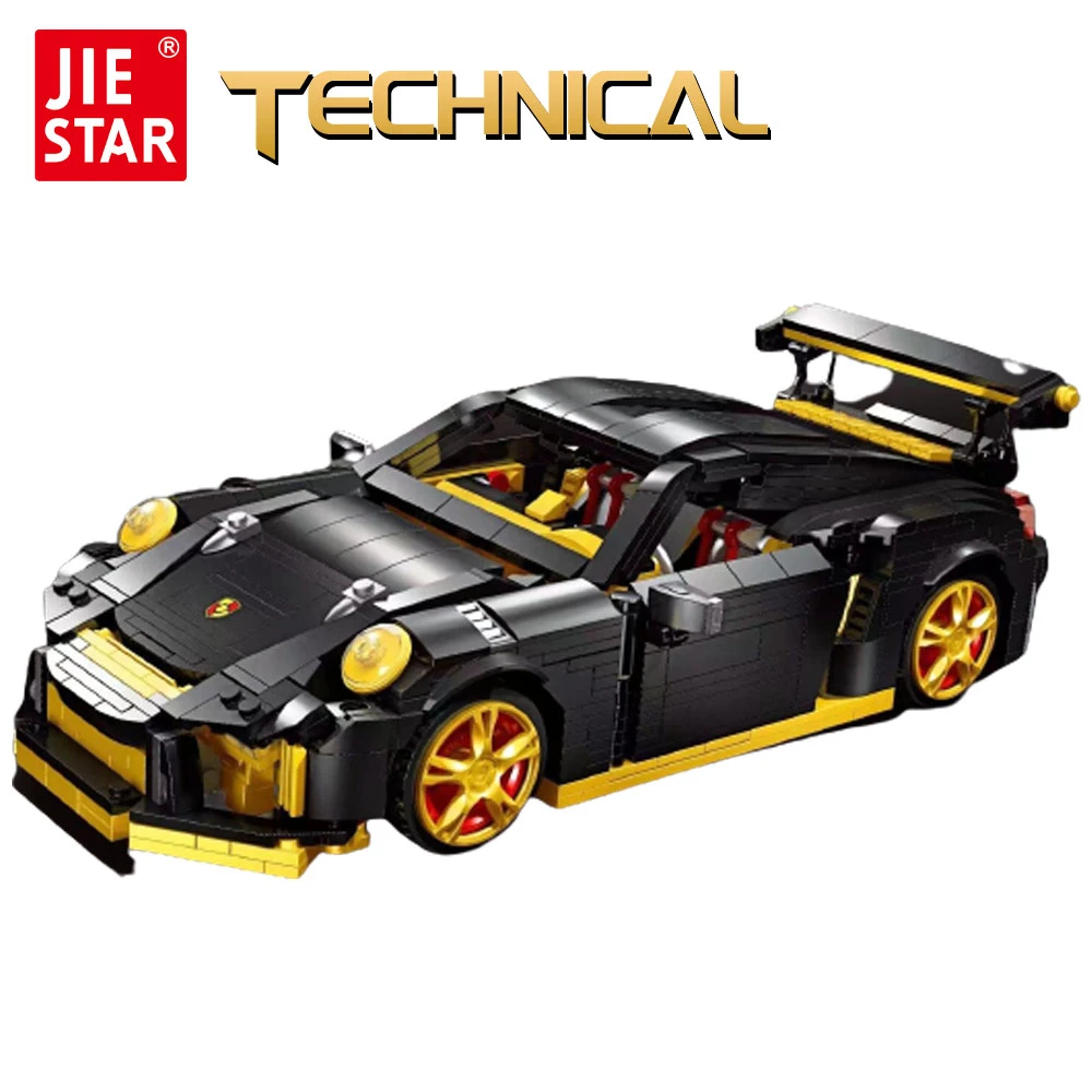 

JIESTAR креативный эксперт высокотехнологичный 911 GT3 Супер гоночный автомобиль кубики Moc техническая модель строительные блоки игрушки для мал...