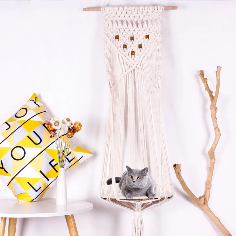 

Креативный гобелен ручной работы, подвесной гамак для домашних животных, домашний декор, товары для домашних животных размером 42*149 см