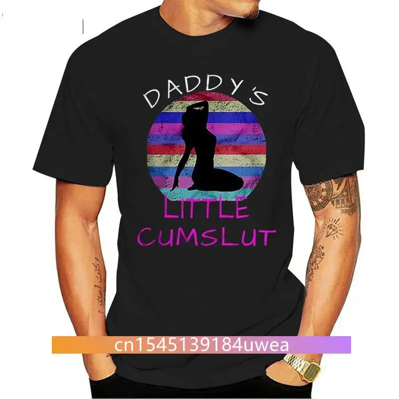 Daddy’S Little Cumslut Vintage Funny Black T-Shirt Gift For Father'S Day S-3Xl Festive Tee Shirt
