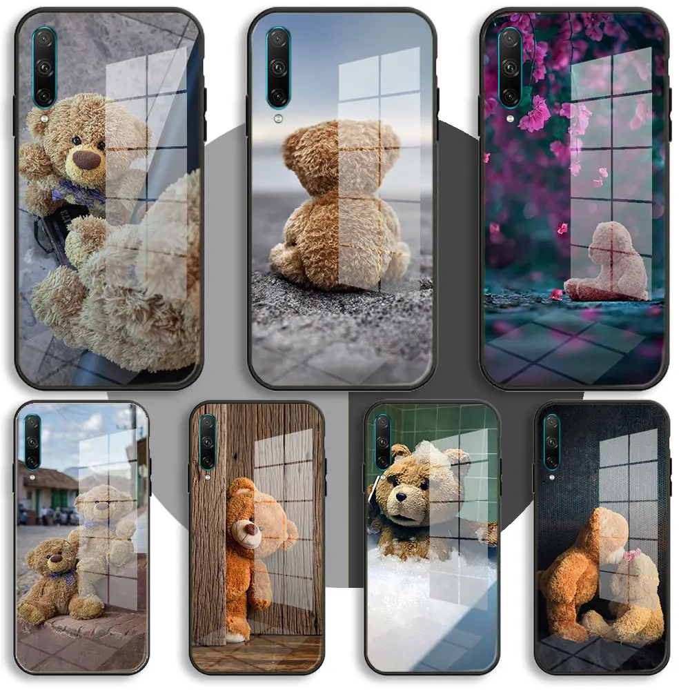 Задняя панель из черного стекла для Honor 50 30 20 10 Lite Pro 10i 20i 9a X9A 8a X8 8X X8A X7A силиконовый