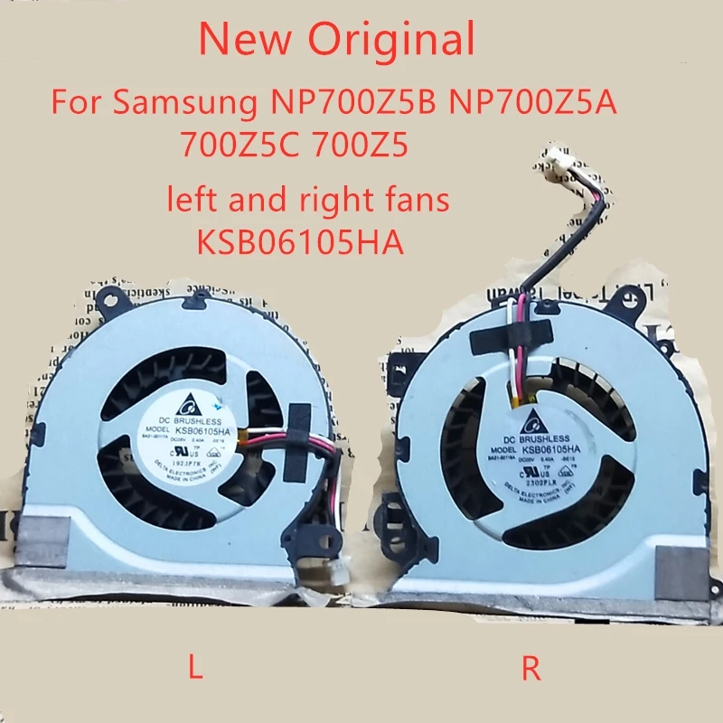 Новый оригинальный вентилятор для ноутбука Samsung NP700Z5B NP700Z5A 700Z5C 700Z5, левый и правый вентиляторы KSB06105HA