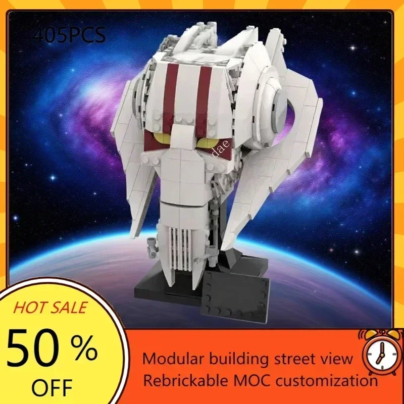 Фото Коллекционная модель шлема Гриевуса Star Plan MOC, модель космического корабля для сборки, развивающая архитектурная головоломка, игрушка-конструктор №1