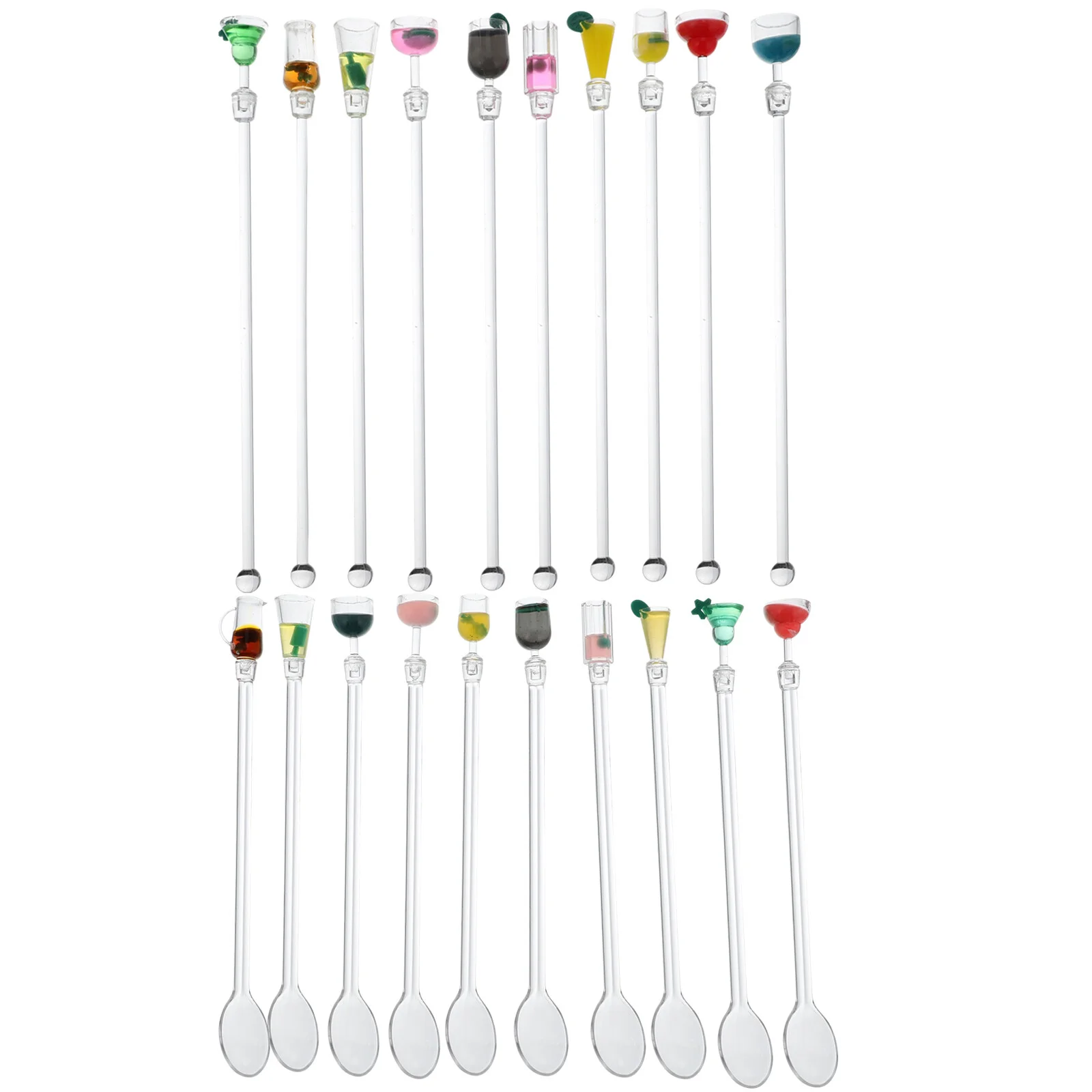

Bartending Spoon Juice Stirring Rods Drink Blender Stick Beverage Stirrer Acrylic Mixing Sticks