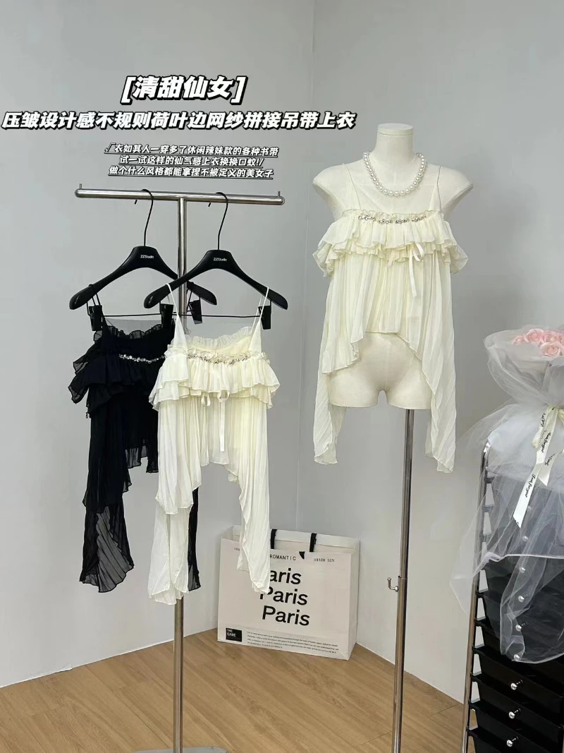 Женская рубашка и блузка Bomon Y2k в стиле Харадзюку Элегантная Модная без рукавов