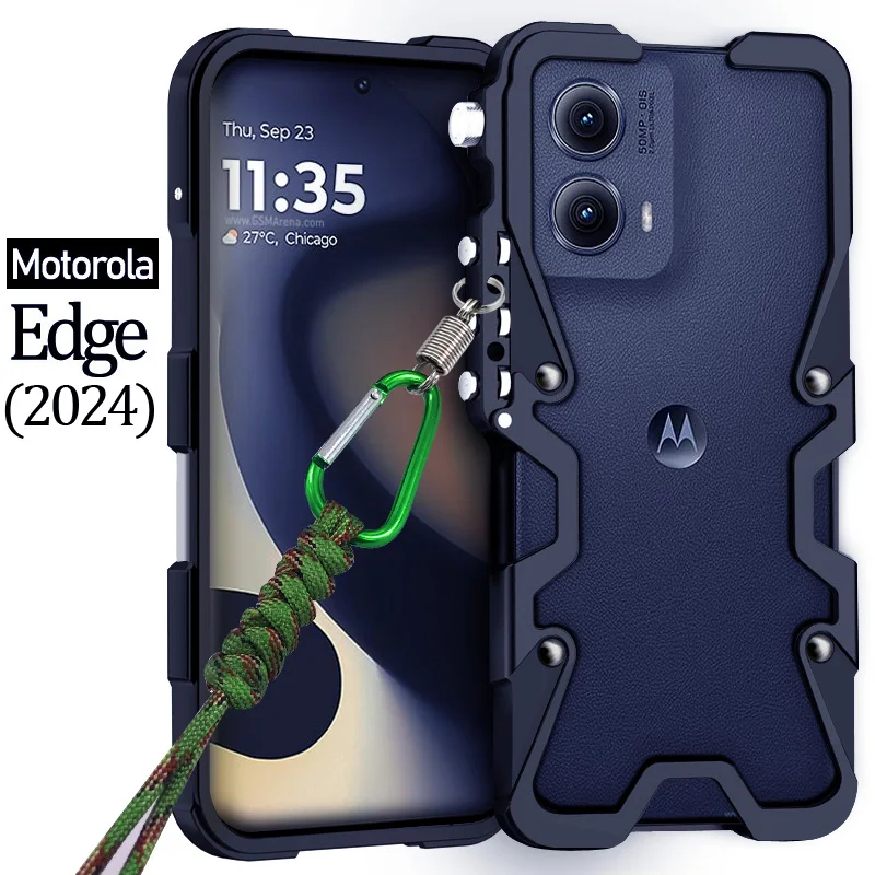 Фото Металлический алюминиевый чехол Zimon Armor для Motorola Edge 60 50 40 Pro X50 Ultra Neo, механический, полностью ручной работы, с бампером в виде черепа №4