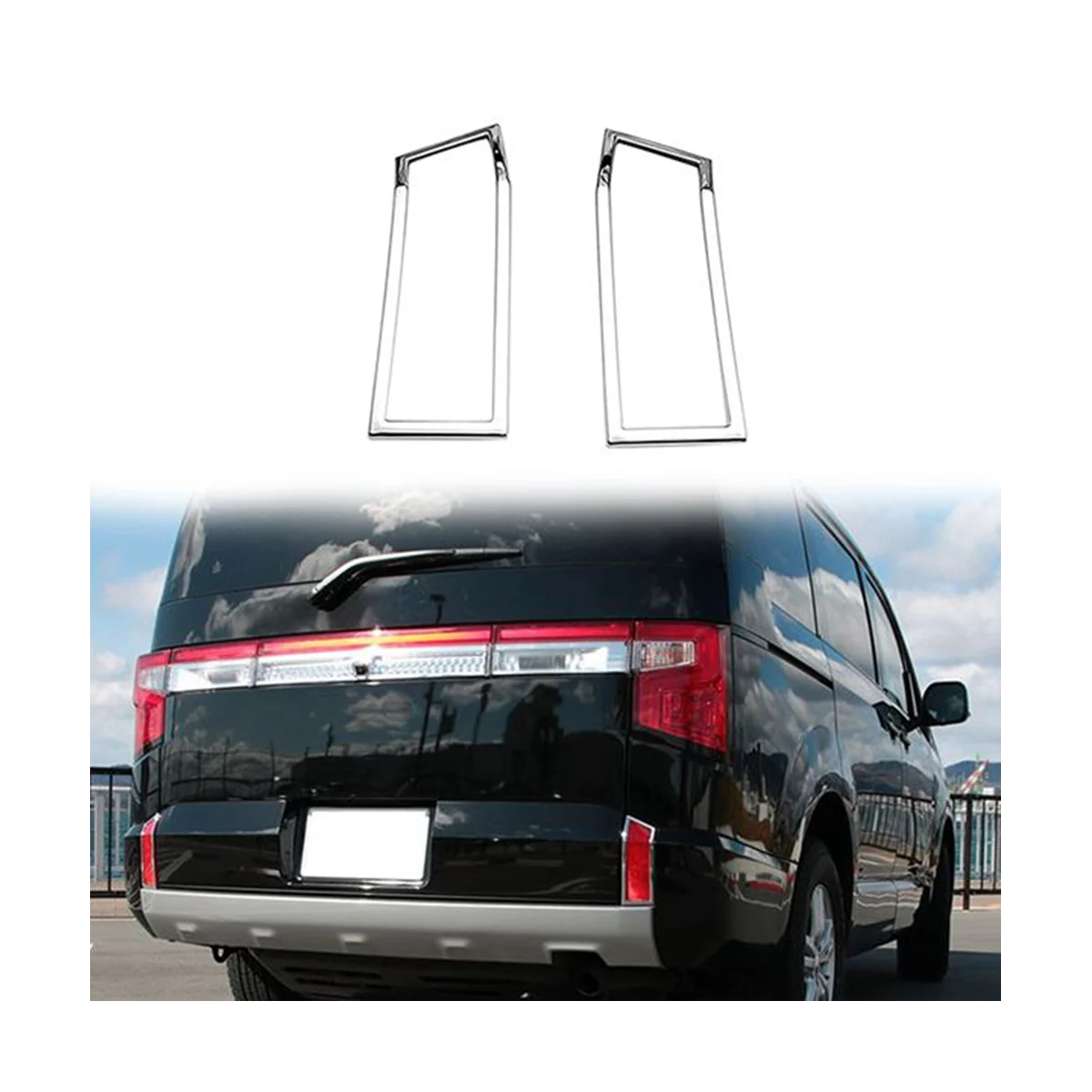 Для Delica D5 2020 2021 автомобильный хромированный задний отражатель противотуманная