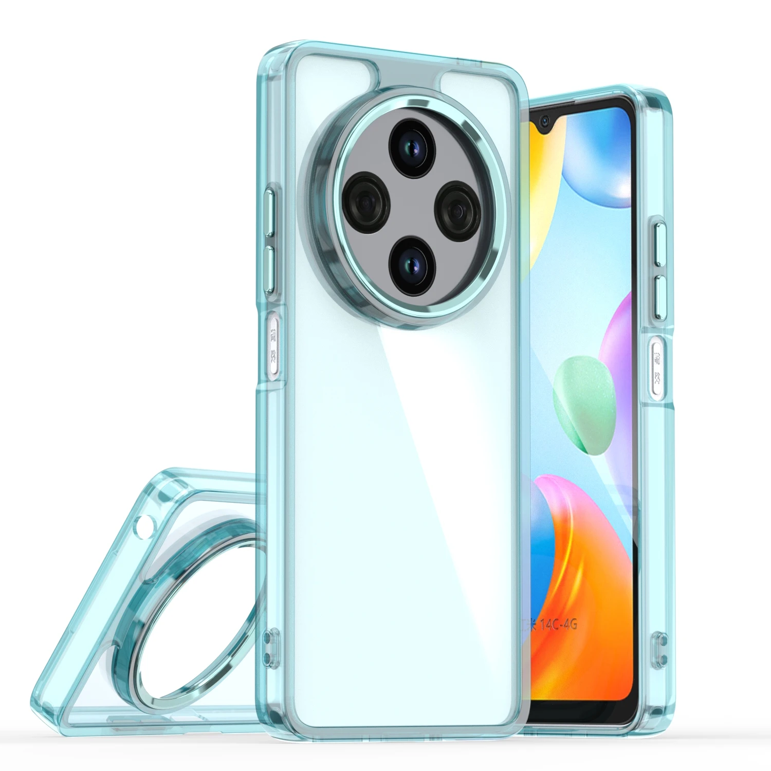 Чехол для Xiaomi Redmi 14C 4G прозрачный акриловый силиконовый защитный жесткий