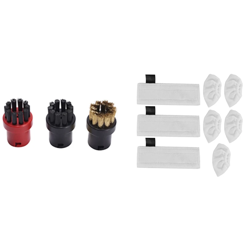 

Mopping Pad Rag Nozzle Cover With 3Pcs Nozzle Nylon Brass Bristle Brushes, For Karcher SC1 SC2 SC7 Mop Rags Parts