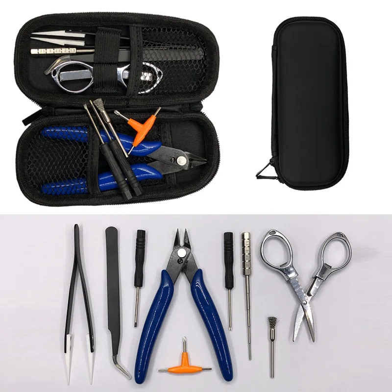 

NEW Mini Vape DIY Tool Bag Tweezers Pliers Kit Coil Jig Winding For Packing Electronic Cigarette Accessories For Ego Electronic