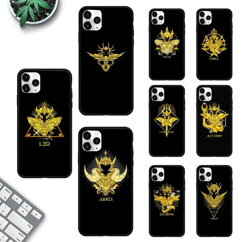 

Anime Saint Seiya Logo Phone Case for iPhone 11 12 13 Mini Pro Max 8 7 6 6S Plus X 5 SE 2020 XR XS Back Coque