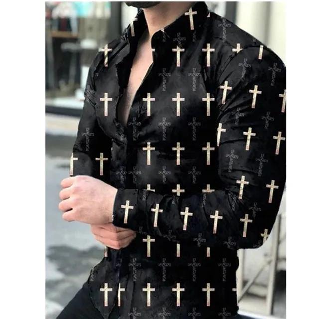 hot sale Mens Shirts Spring and Autumn Fashion Casual Shirt Turn-down Collar Loose Simple long Sleeve Casual Buttons Shirt 4