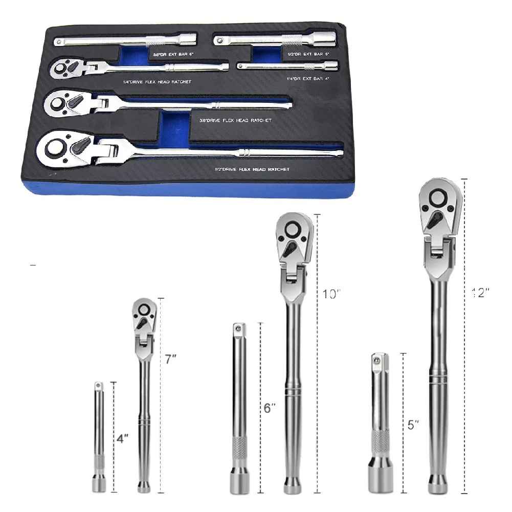 Гибкая головка на 180 градусов 7 зубьев трещотка для trudno dostępnych miejsc поворотная дуга