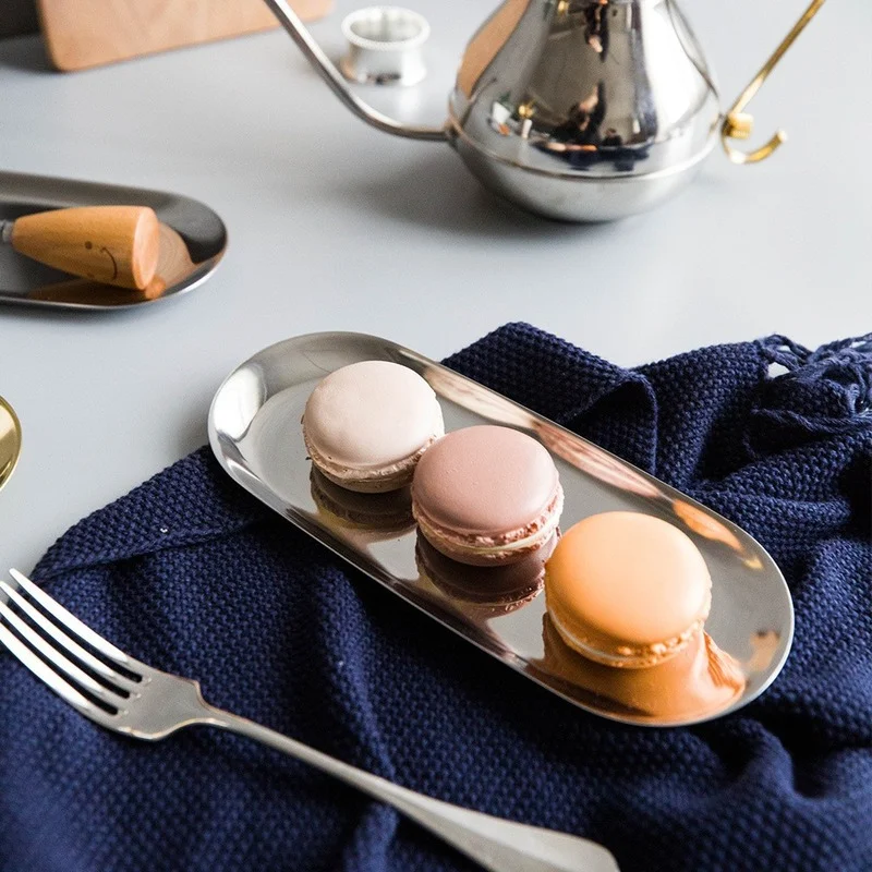 Металлический лоток для хранения в скандинавском стиле овальная тарелка