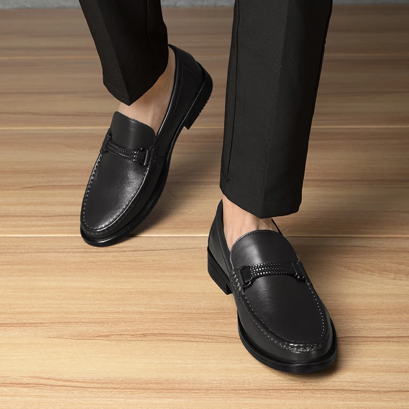 Мокасины мужские из натуральной кожи дышащие удобные туфли для вождения без