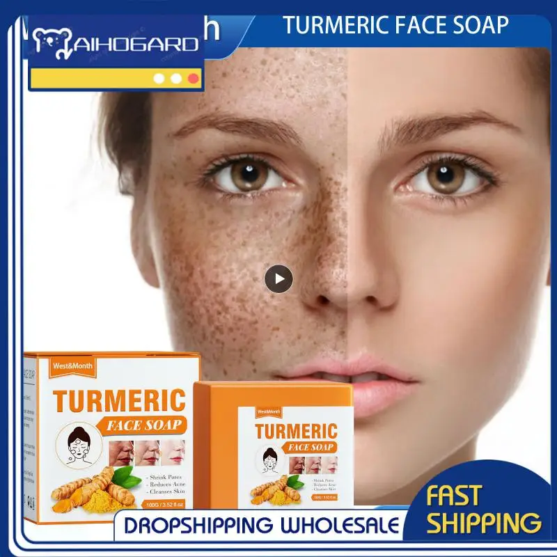 

Natural Turmeric Soap Natural Plant Formula Mild and Non Irritating Alkalescence Soap Oil Control Moisturizing Whitening Soap
