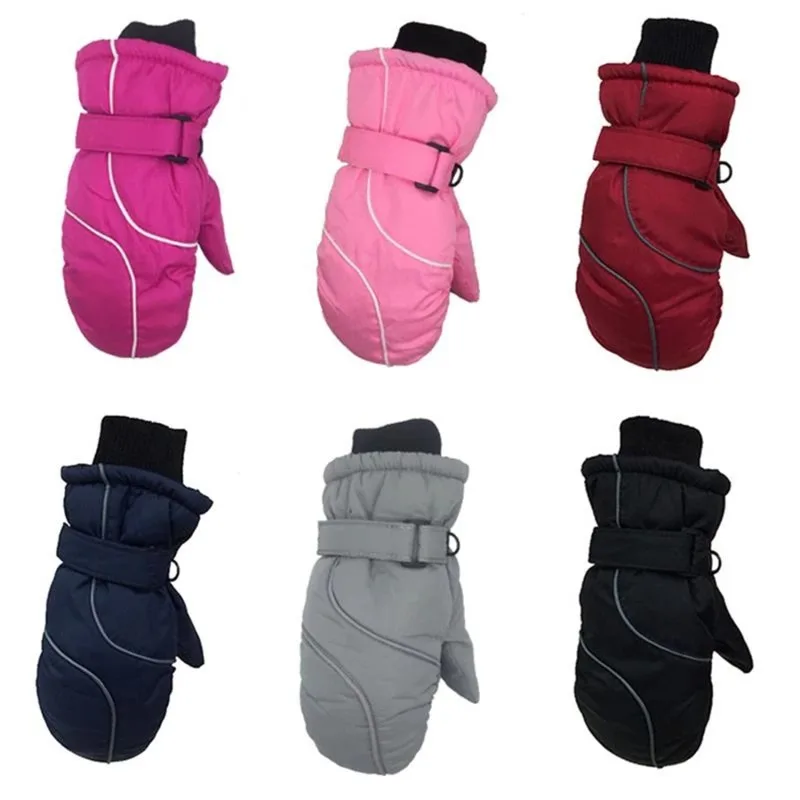 

1 пара детских лыжных варежек для девочек и мальчиков теплые зимние перчатки водонепроницаемые перчатки для улицы