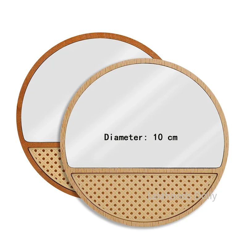 Миниатюрное зеркало для кукольного домика из цельной древесины