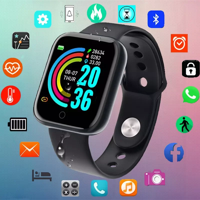 

D20 Pro Bluetooth Smart Watch Men Women Blood Pressure Heart Rate Monitor Y68 Sport Smartwatch Fitness Tracker For Xiaomi Huawei