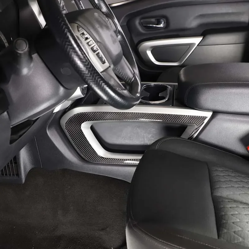 Для Nissan Titan 2016-2023 мягкая карбоновая Автомобильная центральная консоль боковая