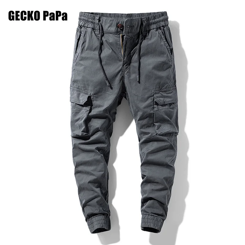 

Men Cotton Trousers Cargo Pants Men's Clothes Streetwear Korean Hip Hop Harem New Male Pantaloni Casual Joggers Plus Size