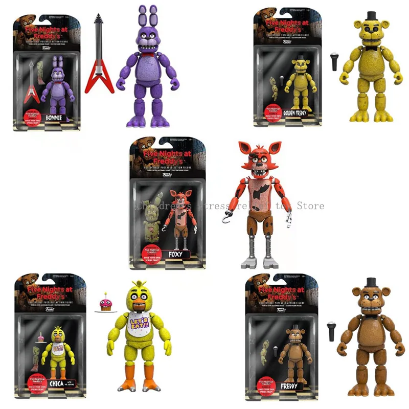 

2023 Fnaf Bear Action Figures Five Night At Freddys Children's Toys Flexible Joints Figures Pendant Boy's Birthday Gift