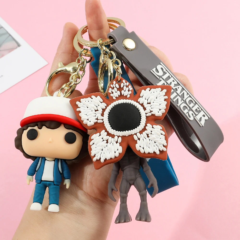 

Stranger Things Keychain Action Figure Toys Eleven Eddie Munson Demogorgon PVC Model Doll Keyrings for Bag Ornament Key Hodel