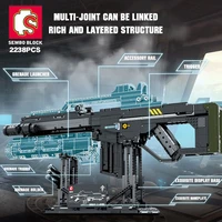 sembo 2238pcs heavy duty rifles gun model building blocks military swat diy weapon shooting bricks toys for children gift