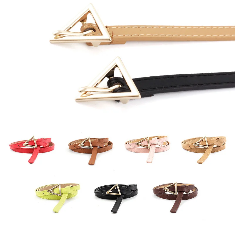 

2020 women's fashion triangle buckle thin belt, versatile dress, small belt, women
