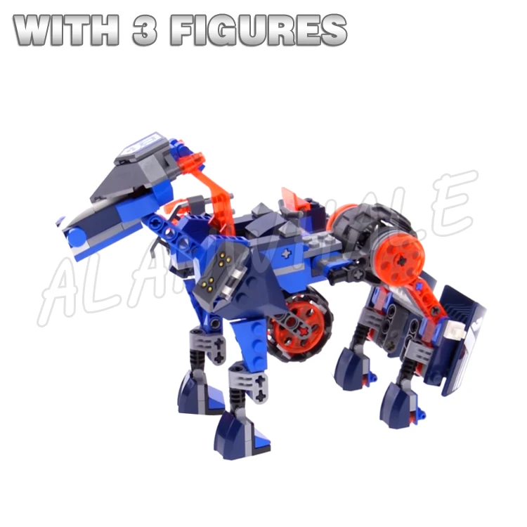 

249pcs Nexoes Knights 2in1 Lance's Mecha Horse Turbo Jouster Mode Flame Thrower 10485 Building Blocks Set Compatible Kids Brick