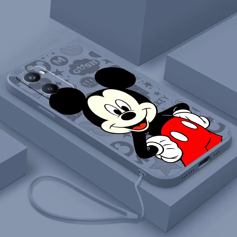 

Mickey Mouse Anime For Realme Narzo 50A 50i 30 10 V23 Q5i Q5 GT2 GT Neo 3T C21Y XT X2 Pro Liquid Rope Funda Cover