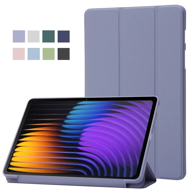 Чехол для Xiaomi Pad 7 11 2 дюйма тройной складной чехол из искусственной кожи мягкая
