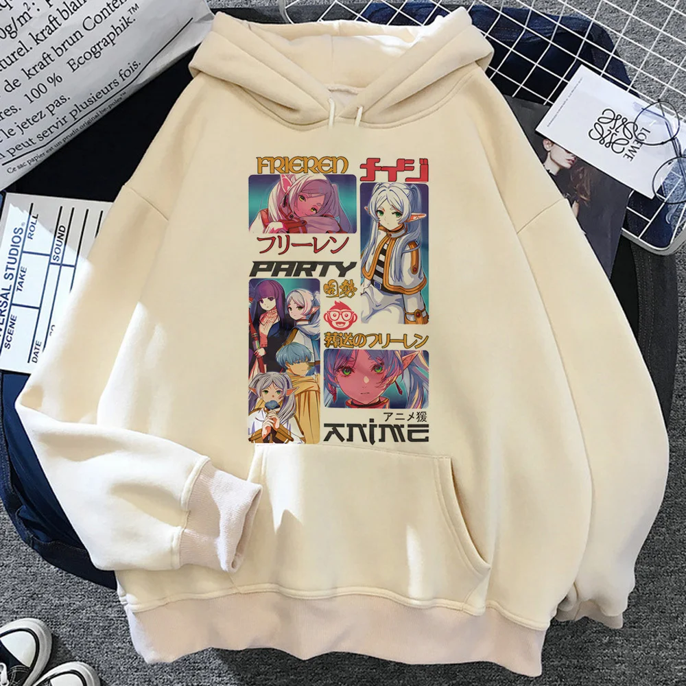 Худи Frieren для активного отдыха в стиле Харадзюку зимняя дизайнерская