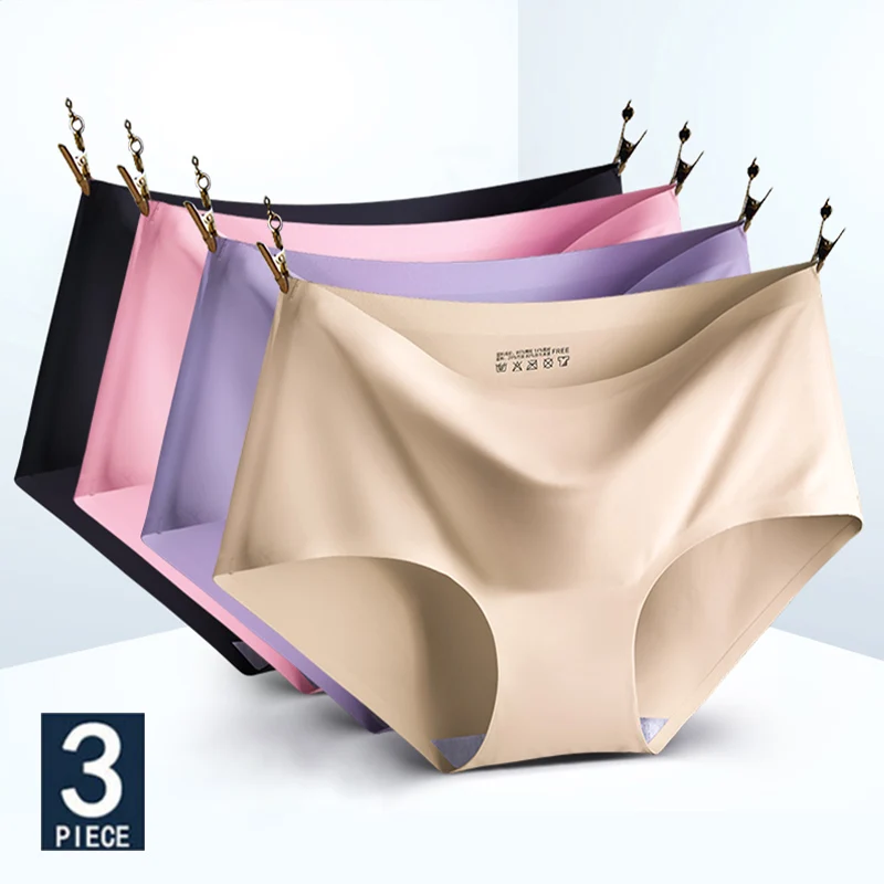 

3PCS/Set Seamless Panties Women Panties Sexy Female Underpants Briefs Invisible Pantys Solid Color Soft Intimate Lingerie M-2XL