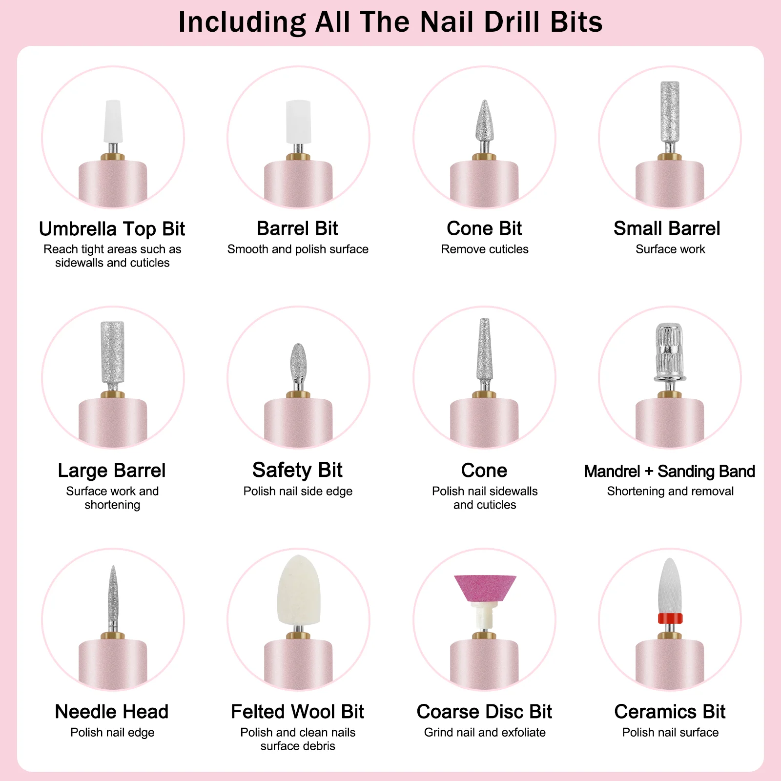 15000 об./мин Профессиональный сверлильный станок для ногтей Электрический