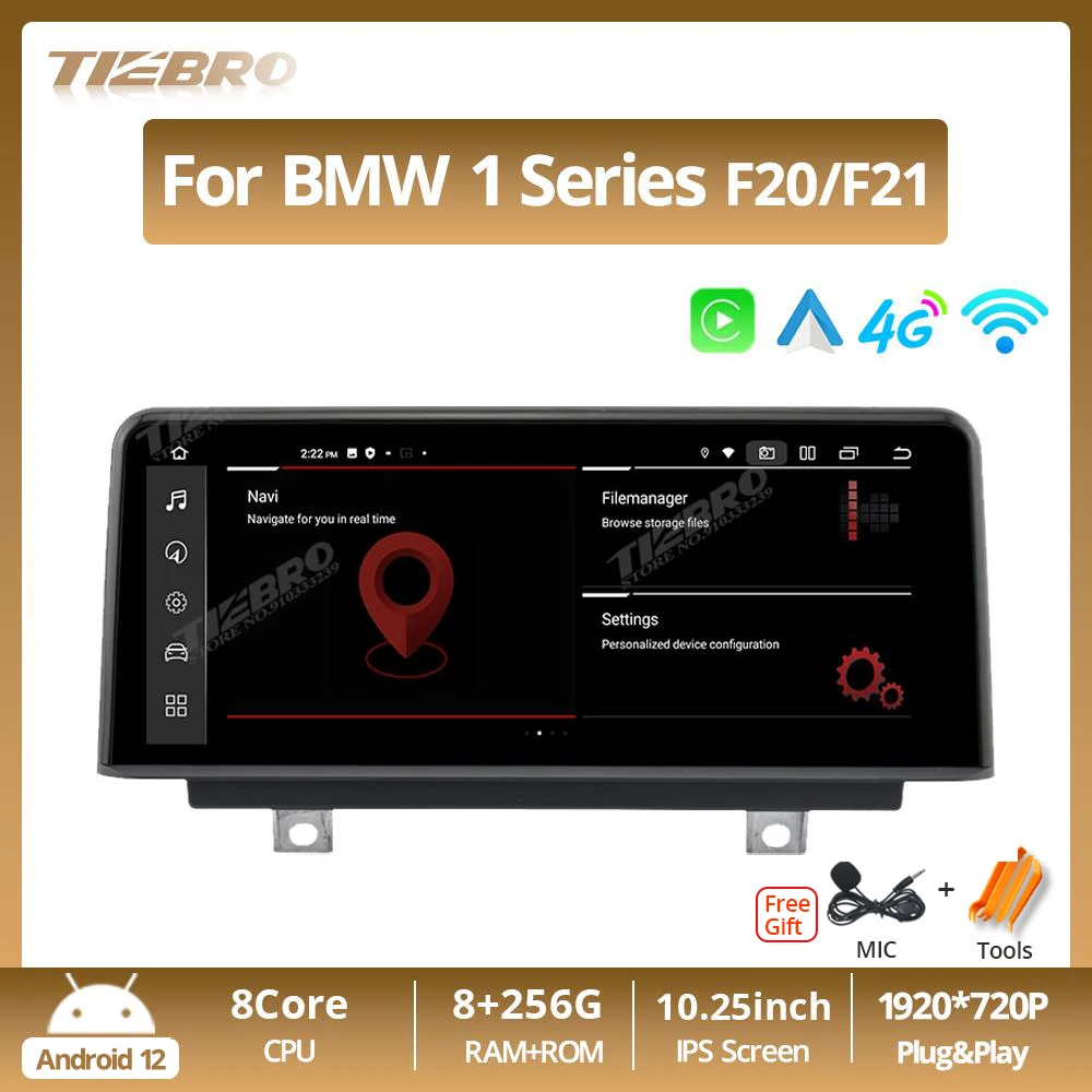 

TIEBRO 10.25'' Car Radio For BMW 1 Series F20 F21 2011-2016 1920*720P CIC System with Carplay Screen Bluetooth Player Android11