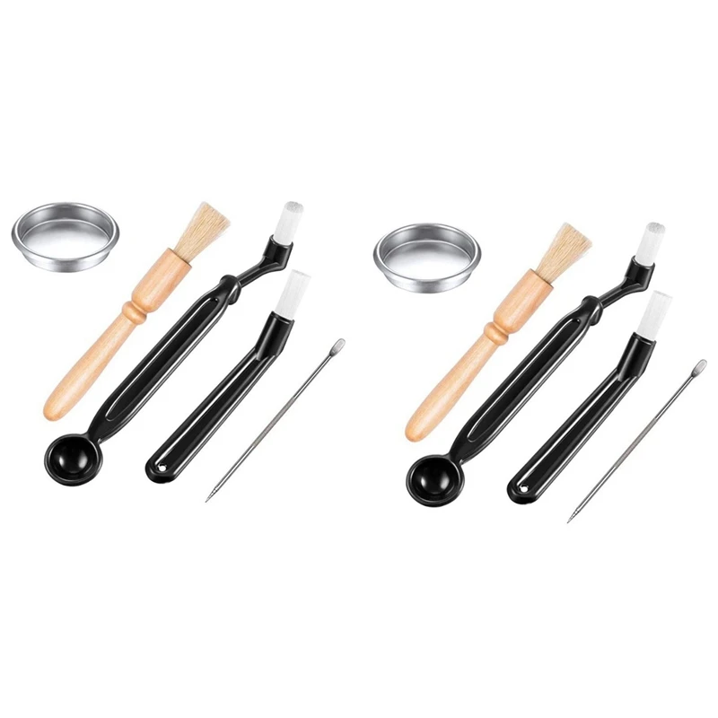 

2X Coffee Machine Cleaning Set Coffee Grinder Brush Coffee Machine Group Head Cleaning Brush With Coffee Machine Filter