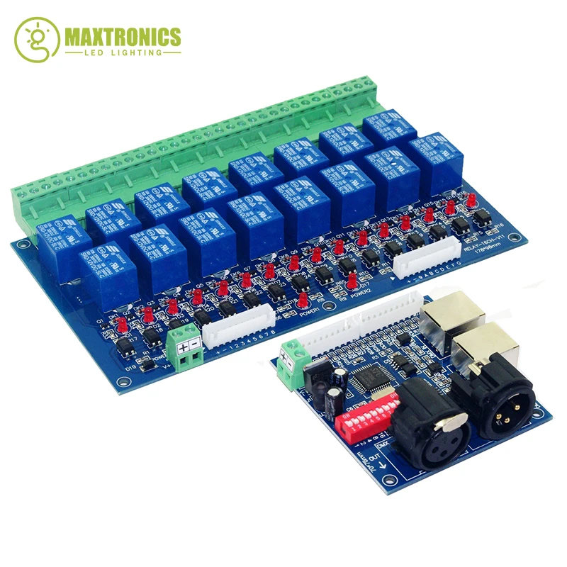 

16-канальный релейный переключатель dmx512, переключатель управления, релейный выход, управление реле DMX, 16-канальный релейный переключатель (макс. 10 А), светодиодный высокого напряжения