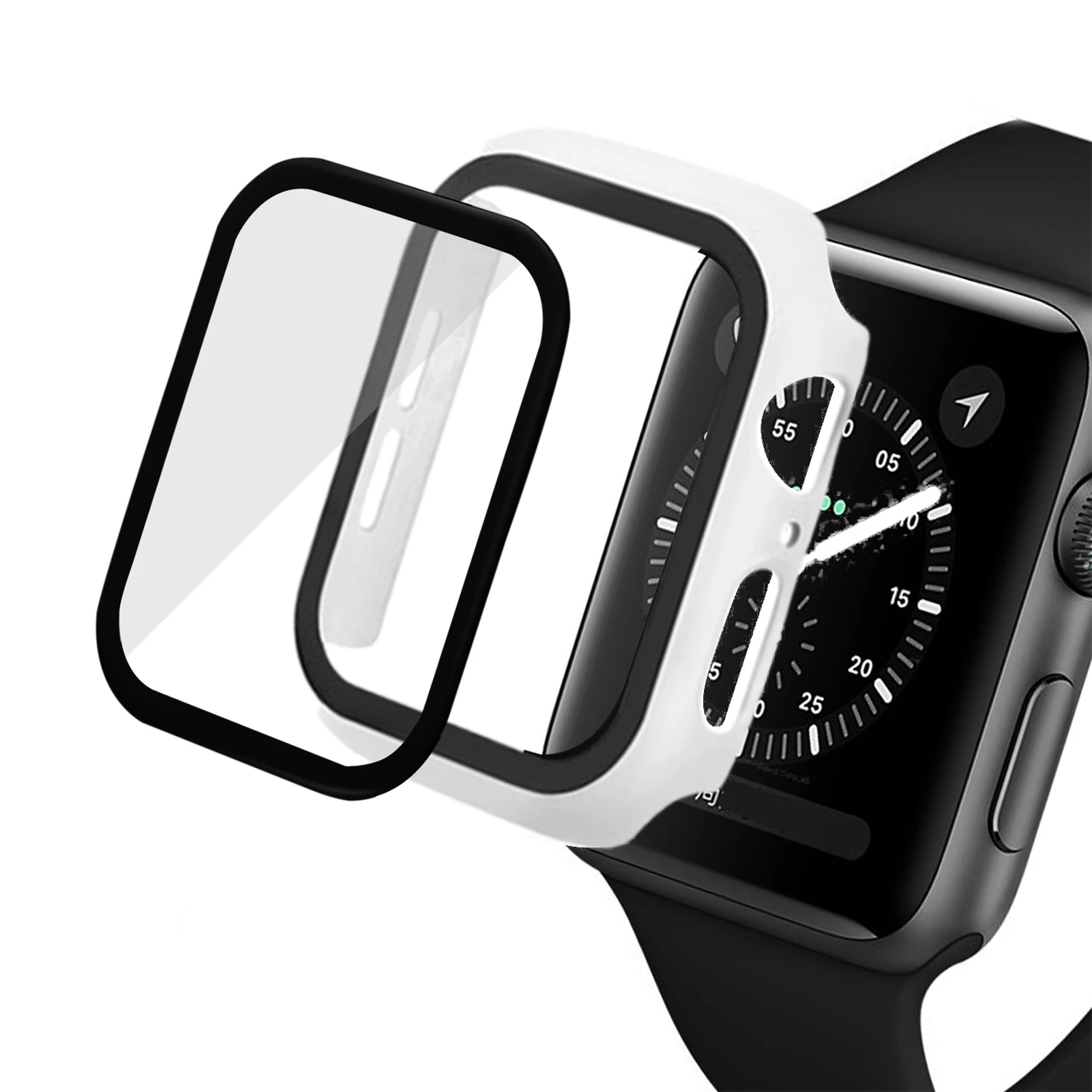 

Glass+case For Apple Watch 40mm Anti-scratch Shockproof Screen Protector For iWatch Series 6 5 4 SE Female Models Sports Version