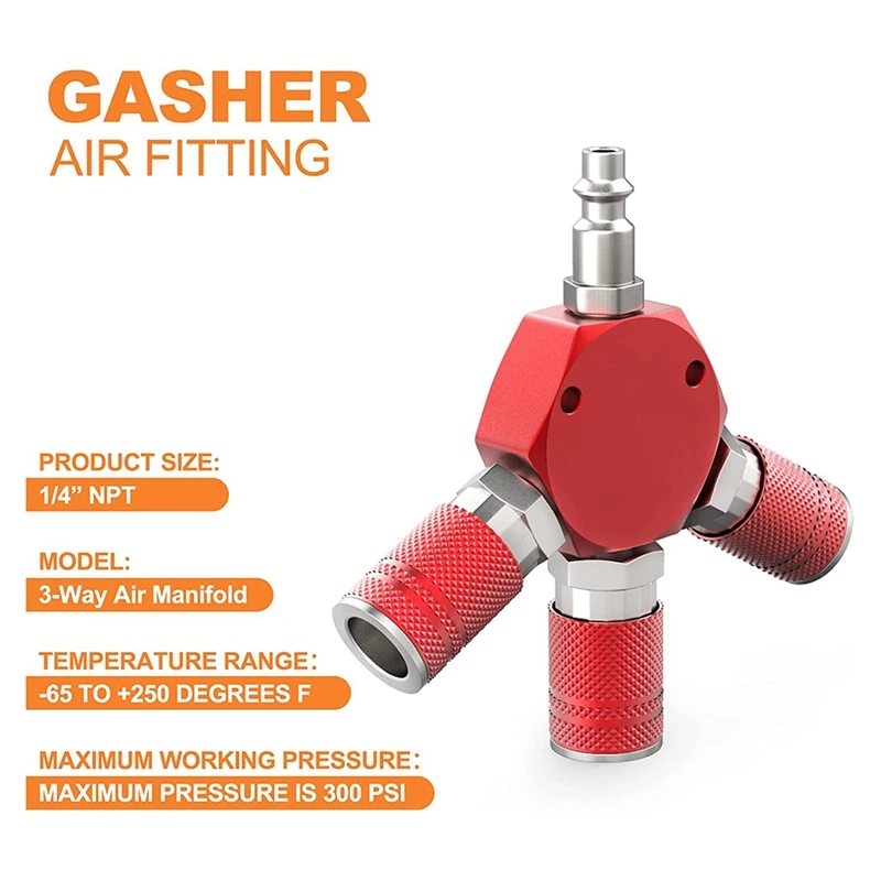 3-ходовой 1 5-дюймовый NPT алюминиевый шестигранный воздушный коллектор с 3 шт.